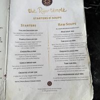 Menu april 2025  at The Raw Temple in Ubud