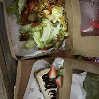 Caesar salad and Miso Cheesecake   at The Raw Temple in Ubud
