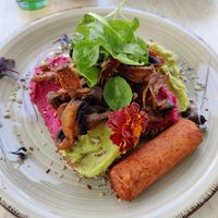 Vegan tostada at Flamingo's in Lanzarote