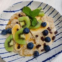 Porridge with soy milk at Flamingo's in Lanzarote