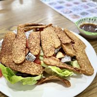 Tempeh salad #Veganuary at White Lotus Vegetarian Restaurant in Vientiane