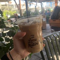 Iced oat lattee  at Mulliri Vjeter in Tirana