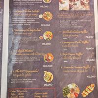 Menu with Vegan Tofu Rolls. at Soul Garden Tam Coc in Ninh Binh