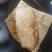 Almond croissant at Moon Chi Crystal Shop in Eccles