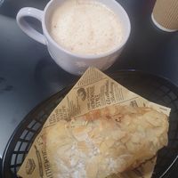 Mocha and almond croissant at Moon Chi Crystal Shop in Eccles