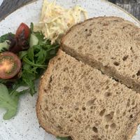 Vegan cheese and tomato sandwich (vegan coleslaw)  at Sizergh Castle in Kendal