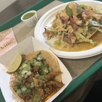 Burris Taco & Mushroom Tostada Ordee  at Cena Vegan in Whittier