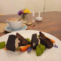 chocolate cake at Green Point in Cusco