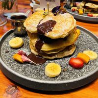 Banana pancakes   at Green Point in Cusco