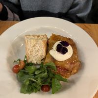 Yummy vegan lasagna  at Green Point in Cusco