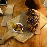 Vegan chocolate filled croissant  at Green Point in Cusco