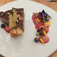 Cheesecake brownie at Green Point in Cusco