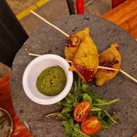 Samosas at Green Point in Cusco