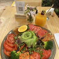 Huge huge salad (green point garden salad) and was so tasty!  at Green Point in Cusco
