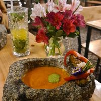 Tomato soup at Green Point in Cusco