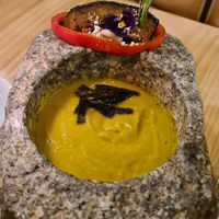 Pumpkin soup at Green Point in Cusco