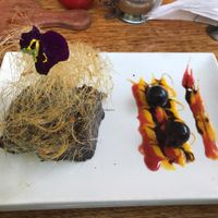 chocolate brownie at Green Point in Cusco