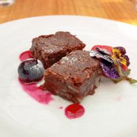 Brownie (dessert, menu of the day) at Green Point in Cusco