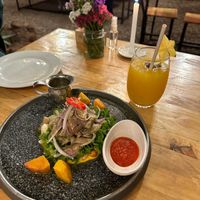 Oyster mushroom ceviche   at Green Point in Cusco