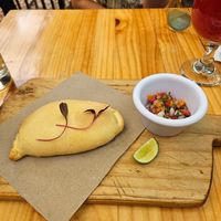 Vegan empanada at Green Point in Cusco