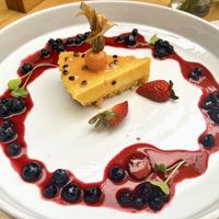 Passion fruit pie   at Green Point in Cusco