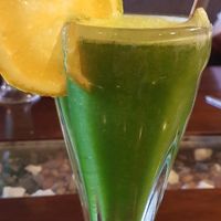 fresh green juice  at Green Point in Cusco