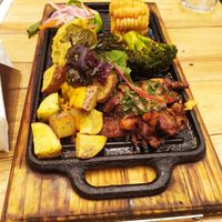 Grilled vegetables and mushrooms. Sooo good at Green Point in Cusco