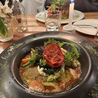 Sweet potato mushroom ravioli   at Green Point in Cusco