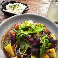 Lomo vegano at Green Point in Cusco