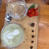 Match latte  at Green Point in Cusco