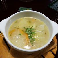 Soup from the menu of the day at Green Point in Cusco
