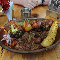 Beans and rice with a peruvian twist! at Green Point in Cusco