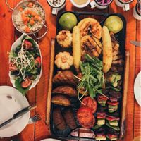 Vegan grill platter for two 🙌  at Green Point in Cusco