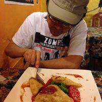 Giant samosas at Green Point in Cusco