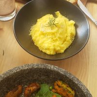 Quinoa pie, side of mash and the lasagna at Green Point in Cusco