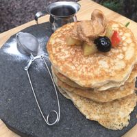 Banana pancakes  at Green Point in Cusco