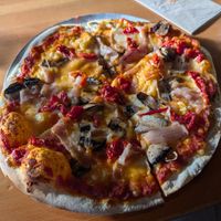 Custom Vegan Cheese Flatbread at Rocky Mountain Flatbread Co in Canmore