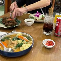 Try the garlic and chive cakes!  at Sikram - ศีคราม in Ayutthaya