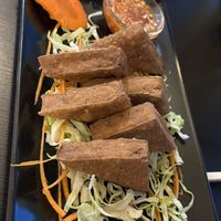 Fried tofu with chilli peanut sauce   at Krua Thai - Arroios  in Lisbon