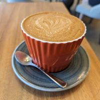 Oat milk latte at Monk & Capra in Liberia