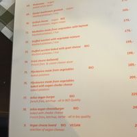 Veggie menu at Jelica in Prague
