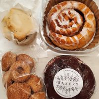 Lemon poppy seed muffin, cinnamon roll, donuts, woopie pie at The Bakery  in Pepperell