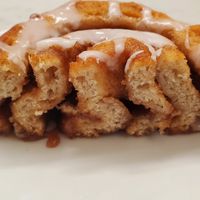 Side view of cinnamon roll at The Bakery  in Pepperell