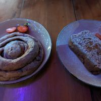 Cinnamon roll, carrot cake at The Bean in Nairobi