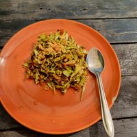 Fermented tea leaves salad at Rainbow in Koh Phayam