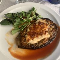 berenjena rellena  at Cafe Mandala in Salamanca