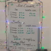 Price list at Bomboyaz in Placencia