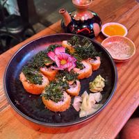 Mushroom sushi rollls  at Oi Izakaya in Burleigh Heads