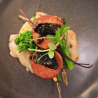 Scallops and Okra at roots in Porto