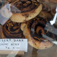 Sticky dark chocolate buns at Yonder   in Keswick